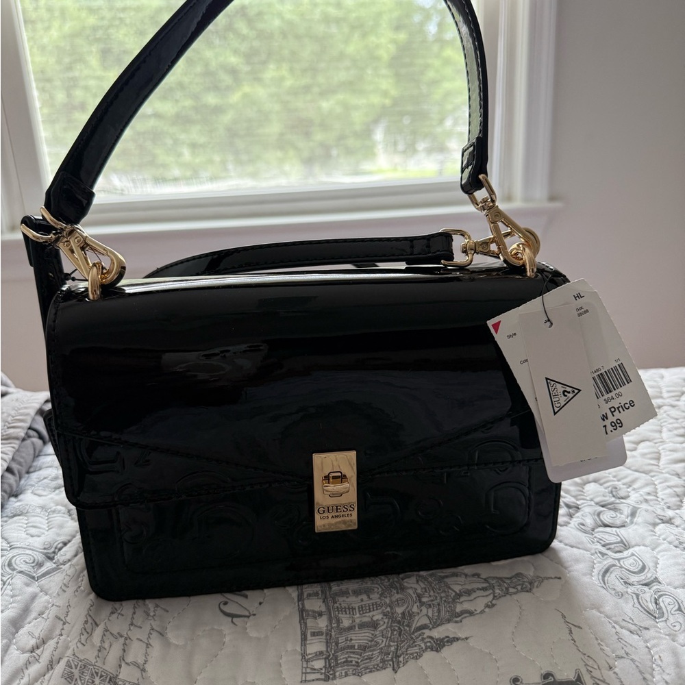 Guess Black Satchel Sleek Structured Design